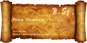 Mata Szabina névjegykártya